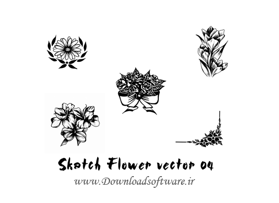 دانلود وکتورهای طرح گل Skatch Flower vector 04