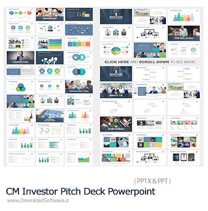 دانلود مجموعه قالب های آماده تجاری پاورپوینت - CM Investor Pitch Deck Powerpoint