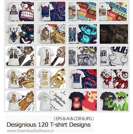 دانلود وکتور Designious 120 T-shirt Designs