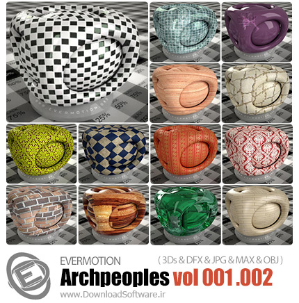 دانلود مدل های آماده سه بعدی بافت های مختلف - Archshaders v001 - 002
