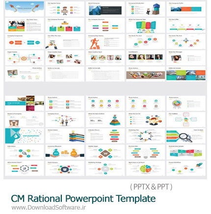 دانلود مجموعه قالب های آماده تجاری پاورپوینت - CM Rational Powerpoint Template