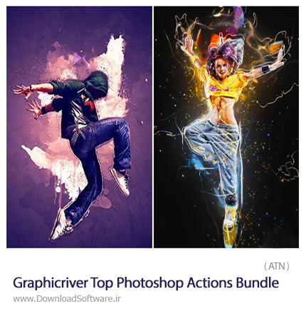 دانلود مجموعه اکشن های فتوشاپ ایجاد افکت های متنوع بر روی تصاویر از گرافیک ریور - Graphicriver Top Photoshop Actions Bundle