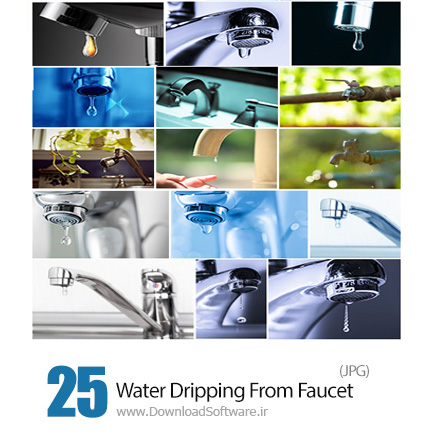 دانلود تصاویر با کیفیت قطرات آب چکیده شده از شیر آب - Stock Photos Water Dripping From Faucet