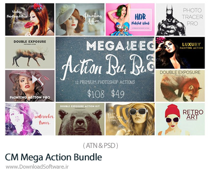 دانلود مجموعه اکشن های فتوشاپ با افکت های متنوع - CM Mega Action Bundle
