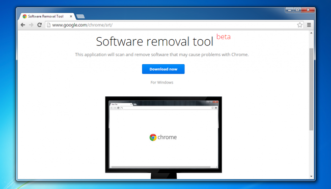 Google Chrome Software Removal Tool screen