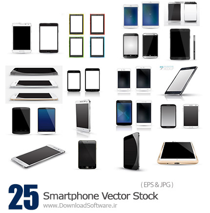 دانلود تصاویر وکتور گوشی های هوشمند - Smartphone Vector Stock