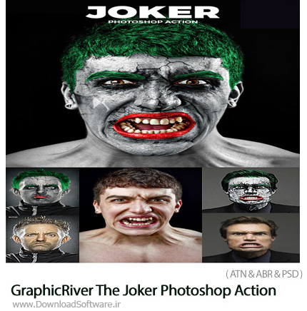 دانلود اکشن فتوشاپ تبدیل تصاویر به جوکر از گرافیک ریور - GraphicRiver The Joker Photoshop Action