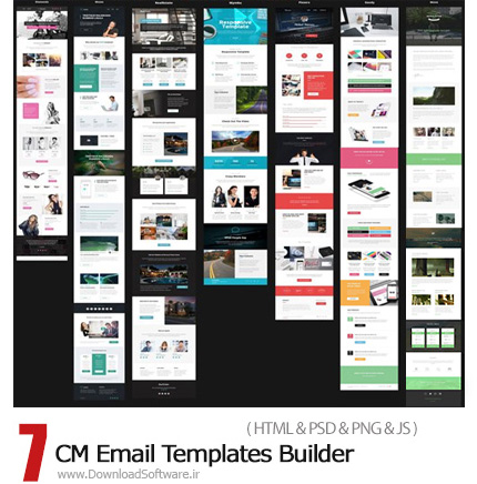 دانلود تصاویر لایه باز قالب آماده ایمیل و وب سایت آنلاین - CM 7 Email Templates Builder