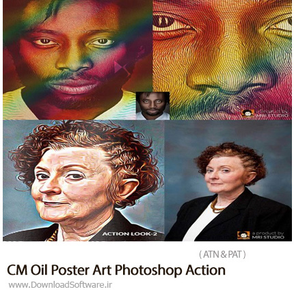 دانلود اکشن فتوشاپ تبدیل تصاویر به پوستر رنگ روغن - CM Oil Poster Art Photoshop Action