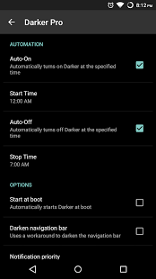 Darker screen