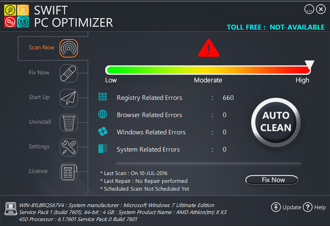 Swift PC Optimizer screenshot
