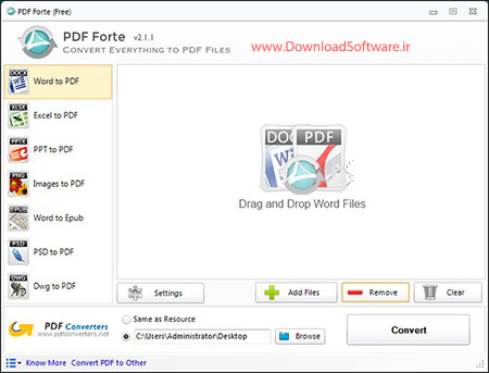 دانلود PDF Forte نرم افزار تبدیل اسناد دیگر به پی دی اف